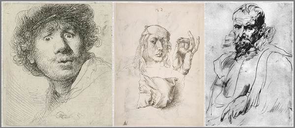 Рембрандт "Автопортрет". Дюрер Автопортрет с рукой и подушкой. Антонис Ван Дейк-Портрет Питера Брейгеля младшего.
