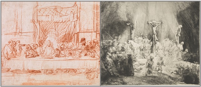 Рембрандт.Тайная вечеря-1635 г. Три креста.