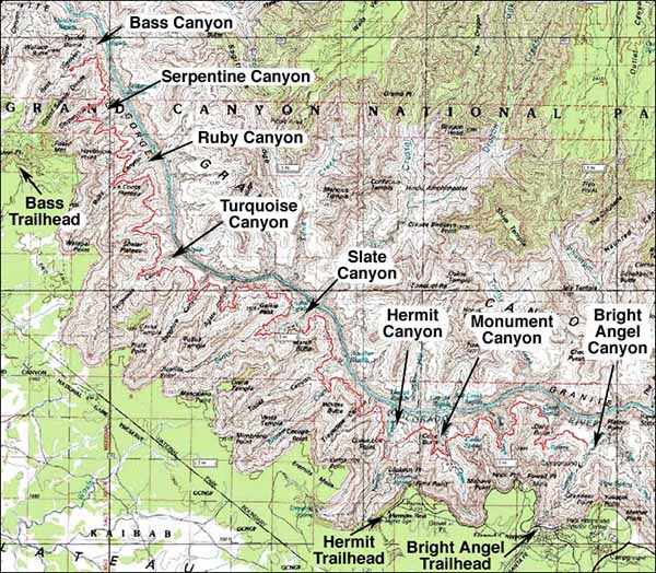 Карта Национального парка Гранд- Каньон