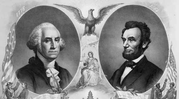 День Президентов США Джорж Вашингтон и Авраам Линкольн