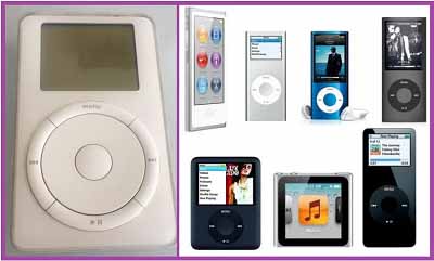 Первый iPod и представители семейства iPod