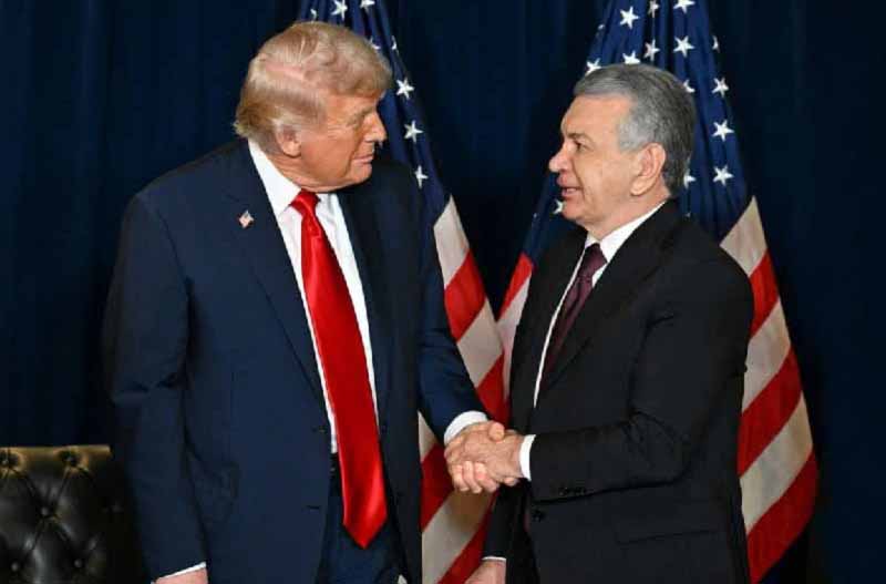 Шавкат Мирзиёев и Дональд Трамп на саммите ООН в Нью-Йорке 23.09.2025