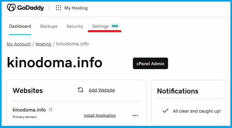 Primary domain Change. KinoDoma.info.