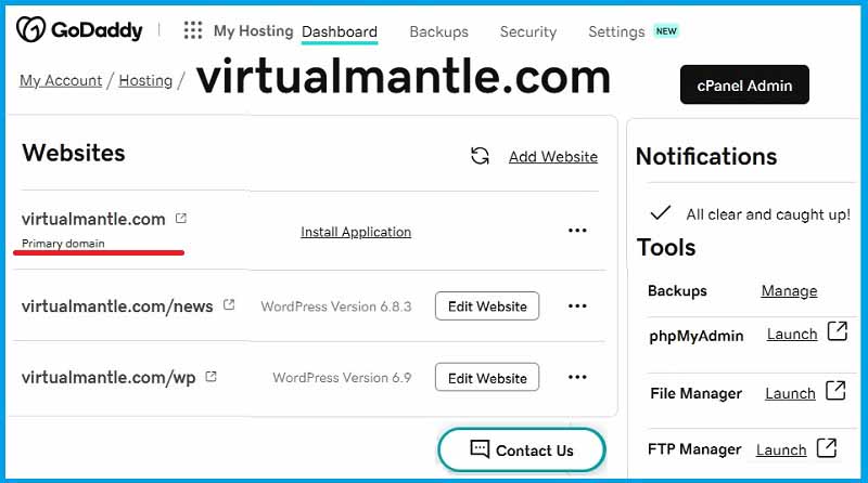 Primary domain is Changed